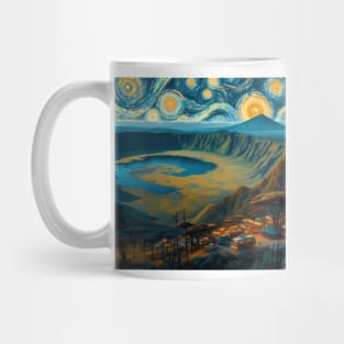 Ngorongoro Crater, Tansania, in the style of Vincent van Gogh's Starry Night Mug